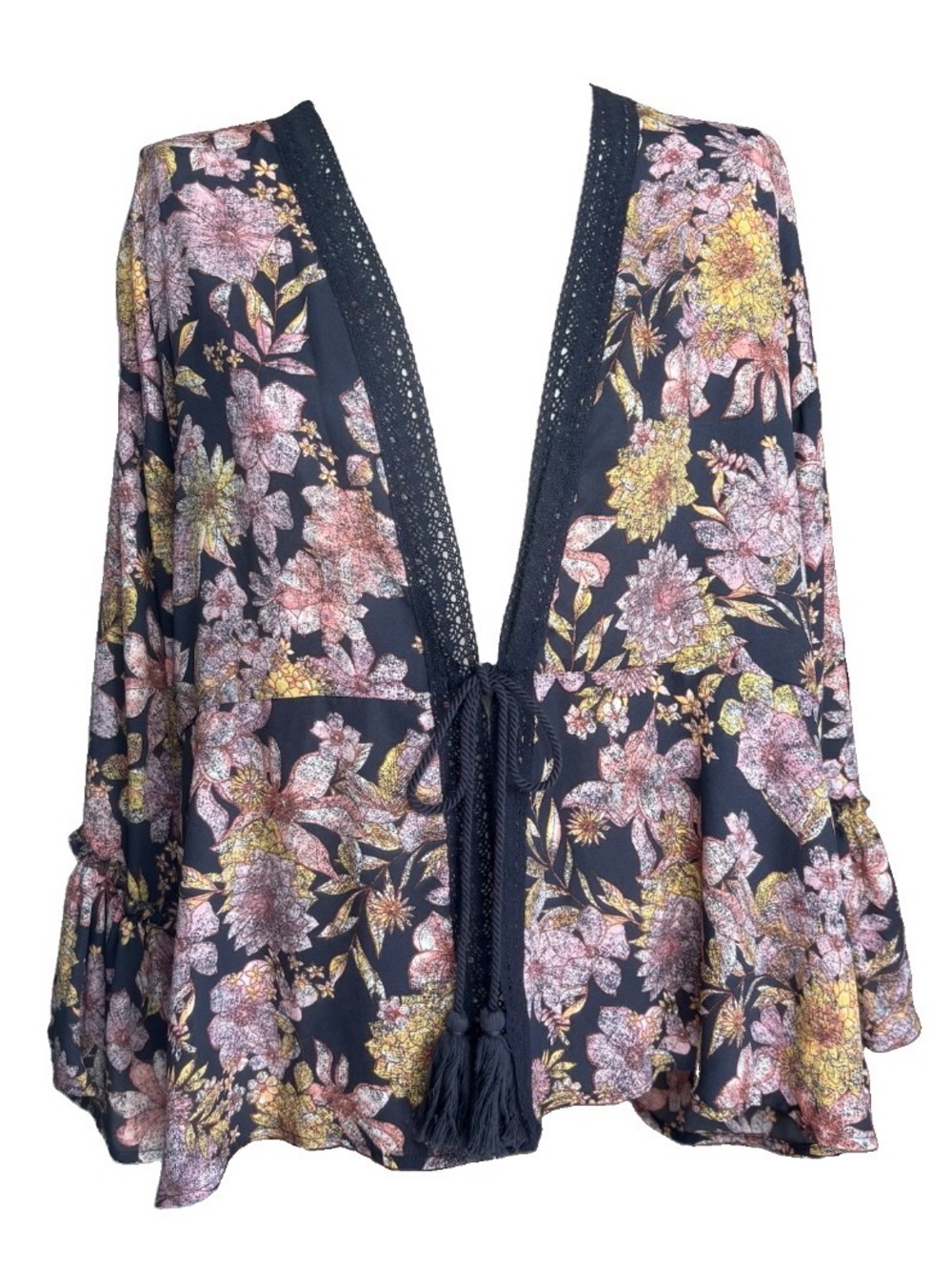 NWT Maurice’s Floral Tie Kimono Top